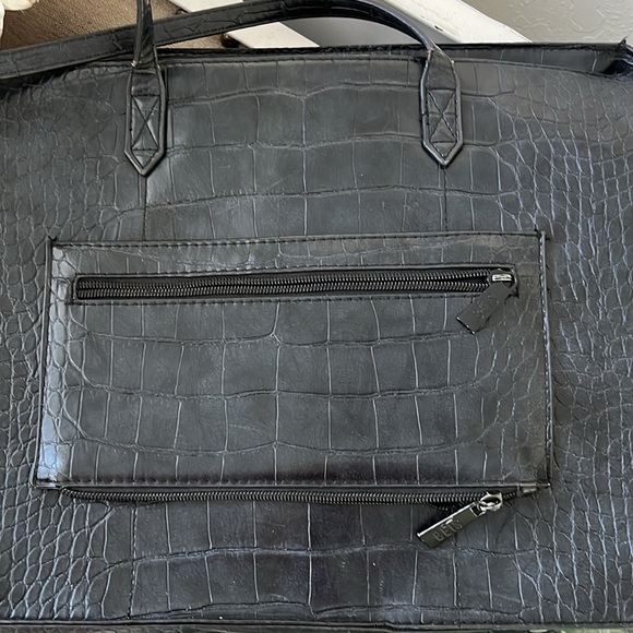 Be’is Black Croc Embossed Ultimate Work tote Travel Trolley Sleeve - Picture 8 of 13